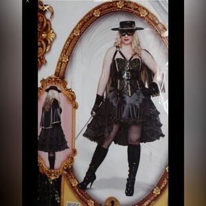 Beautiful Bandida Elite women's plus costume Gothic Black Steampunk Dress NEW
